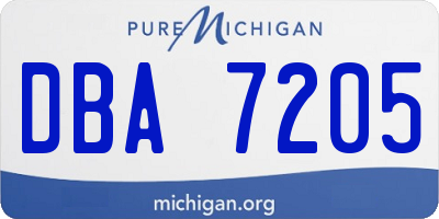 MI license plate DBA7205
