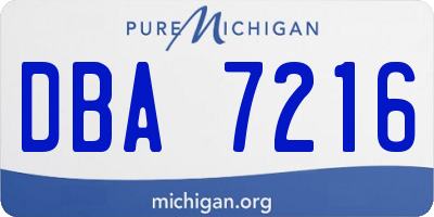 MI license plate DBA7216
