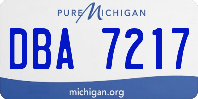 MI license plate DBA7217