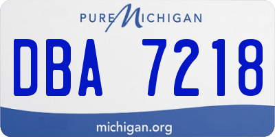 MI license plate DBA7218