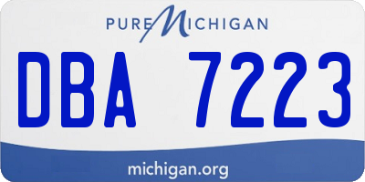 MI license plate DBA7223