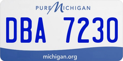 MI license plate DBA7230