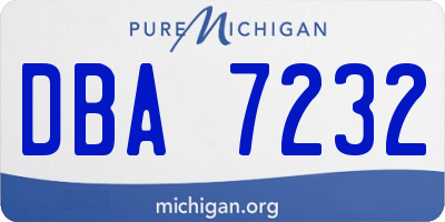 MI license plate DBA7232