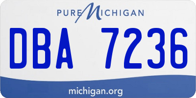 MI license plate DBA7236