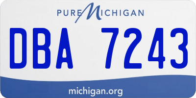 MI license plate DBA7243