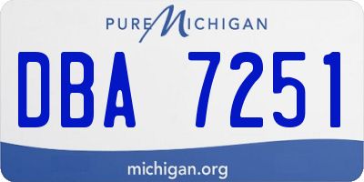 MI license plate DBA7251