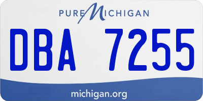 MI license plate DBA7255