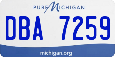 MI license plate DBA7259