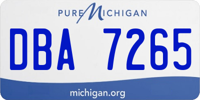 MI license plate DBA7265