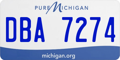 MI license plate DBA7274
