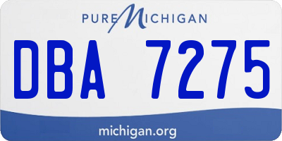 MI license plate DBA7275