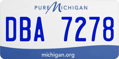 MI license plate DBA7278