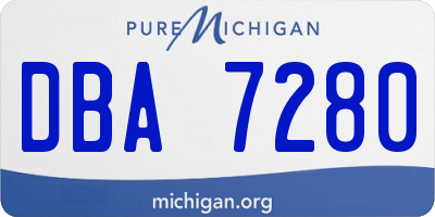 MI license plate DBA7280