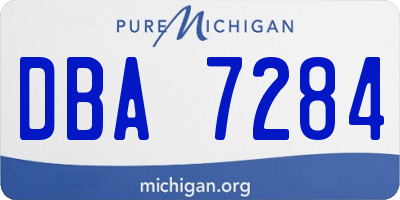 MI license plate DBA7284