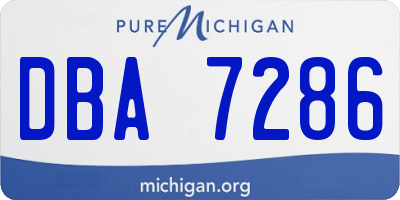 MI license plate DBA7286