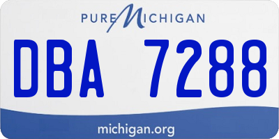 MI license plate DBA7288