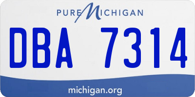 MI license plate DBA7314