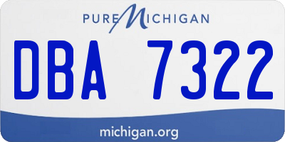 MI license plate DBA7322