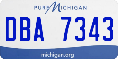 MI license plate DBA7343