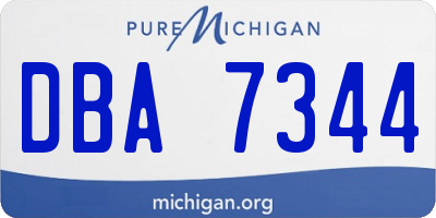 MI license plate DBA7344