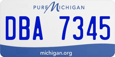 MI license plate DBA7345