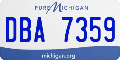 MI license plate DBA7359