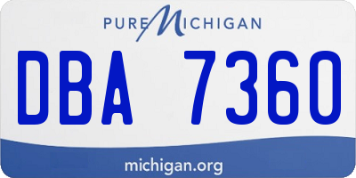MI license plate DBA7360
