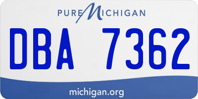 MI license plate DBA7362
