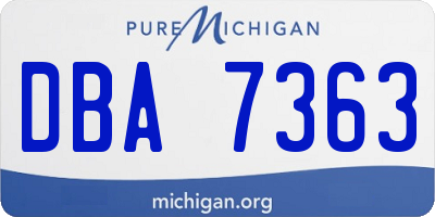 MI license plate DBA7363