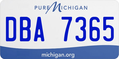 MI license plate DBA7365