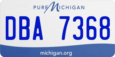MI license plate DBA7368