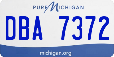 MI license plate DBA7372