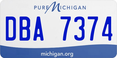 MI license plate DBA7374