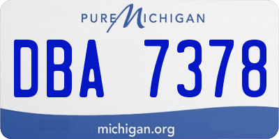 MI license plate DBA7378