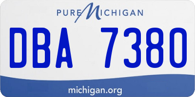 MI license plate DBA7380
