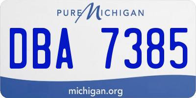 MI license plate DBA7385