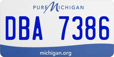 MI license plate DBA7386