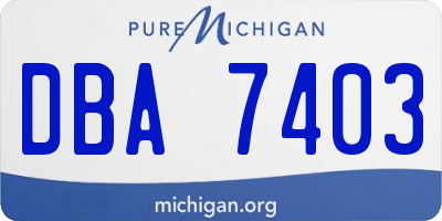 MI license plate DBA7403