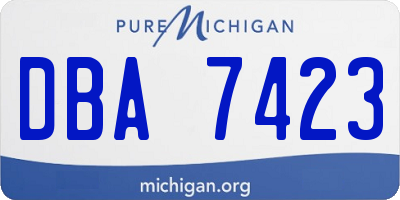 MI license plate DBA7423