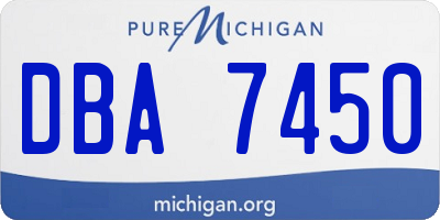 MI license plate DBA7450