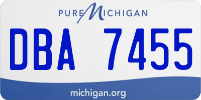 MI license plate DBA7455