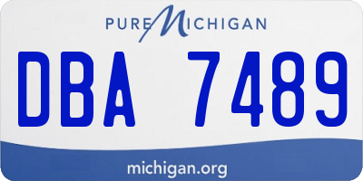 MI license plate DBA7489