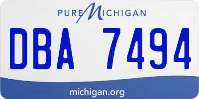 MI license plate DBA7494