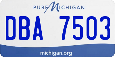 MI license plate DBA7503