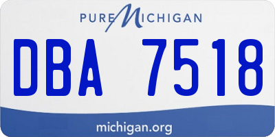 MI license plate DBA7518