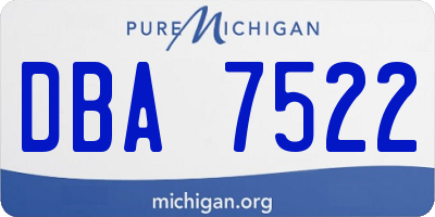 MI license plate DBA7522