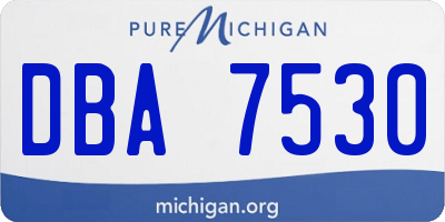MI license plate DBA7530