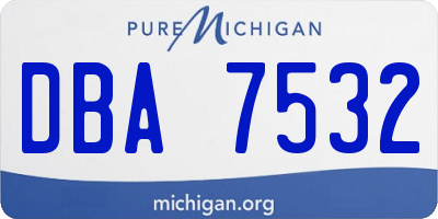MI license plate DBA7532