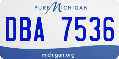 MI license plate DBA7536
