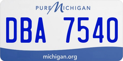 MI license plate DBA7540